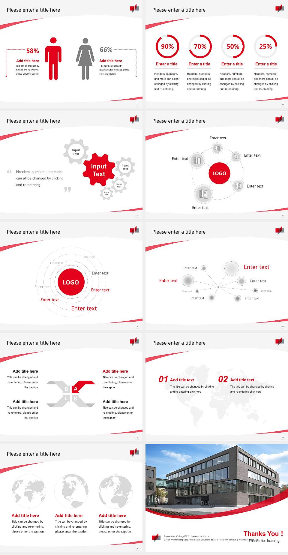 Baden-Württemberg Cooperative State University – Heilbronn campus Course/Courseware Creation PPT Template4:3 ratio PPT effect preview image4
