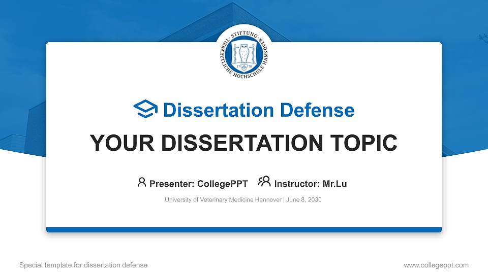 University of Veterinary Medicine Hannover Graduation Thesis Defense PPT Template16:9 ratio PPT effect preview image