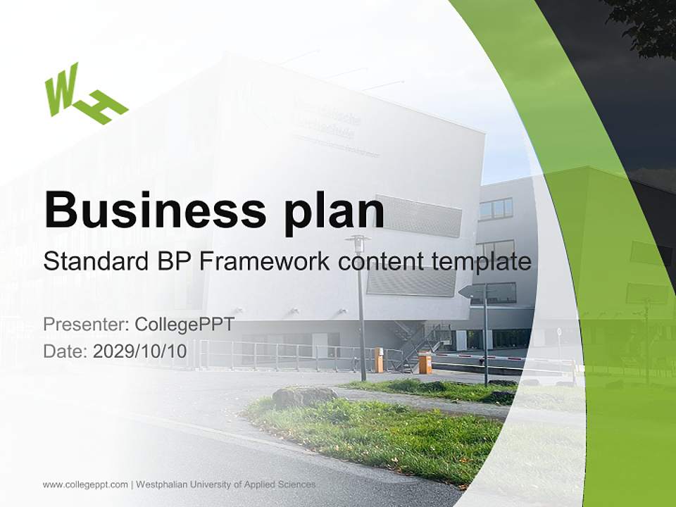 Westphalian University of Applied Sciences Competition/Entrepreneurship Contest PPT Template4:3 ratio PPT effect preview image9