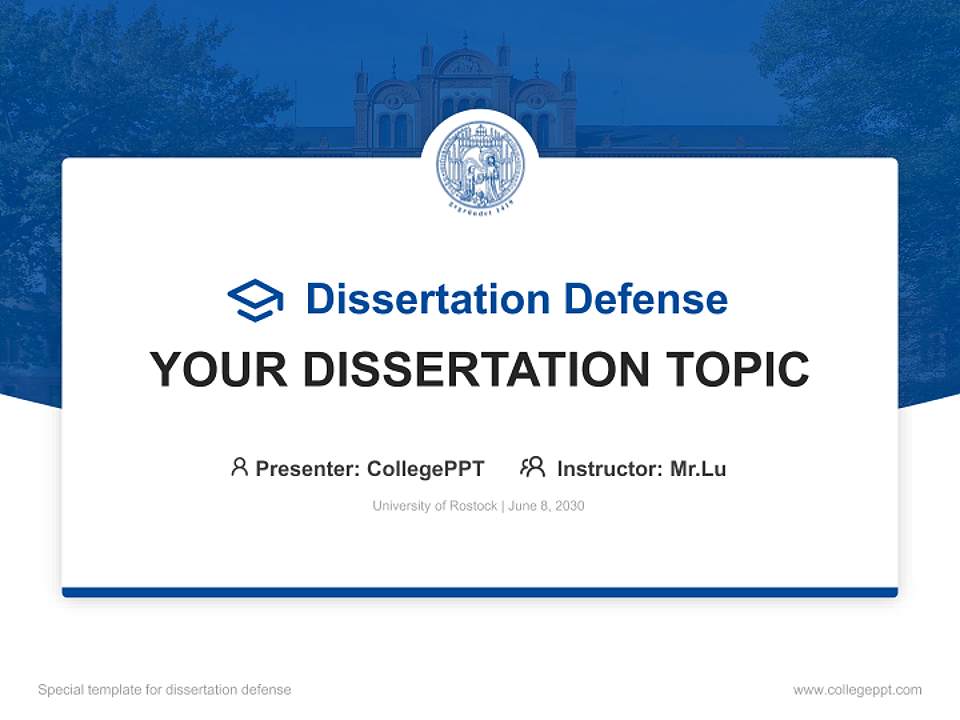University of Rostock Graduation Thesis Defense PPT Template4:3 ratio PPT effect preview image7