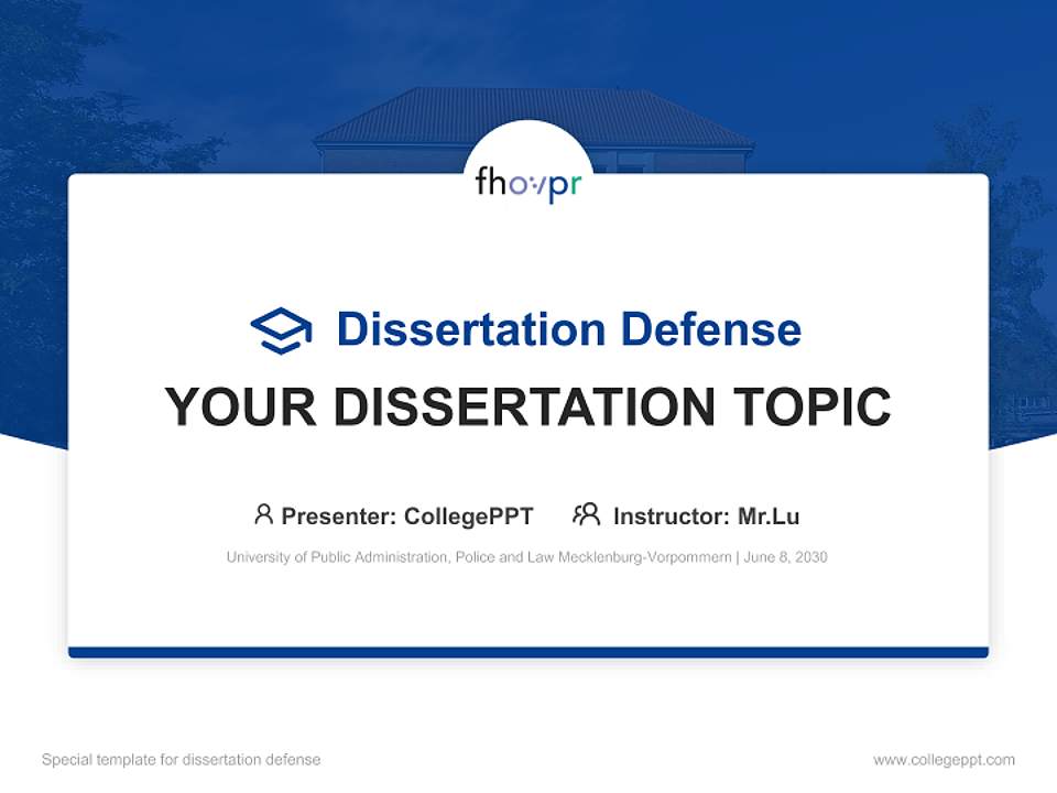 University of Public Administration, Police and Law Mecklenburg-Vorpommern Graduation Thesis Defense PPT Template4:3 ratio PPT effect preview image7