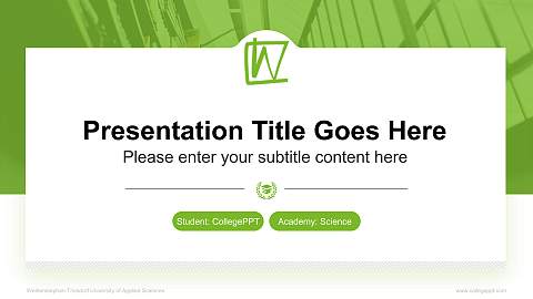 Weihenstephan-Triesdorf University of Applied Sciences National Scholarship Defense PPT Template