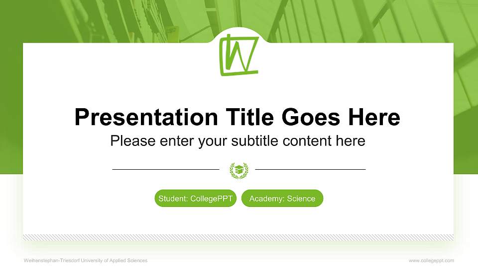 Weihenstephan-Triesdorf University of Applied Sciences National Scholarship Defense PPT Template16:9 ratio PPT effect preview image