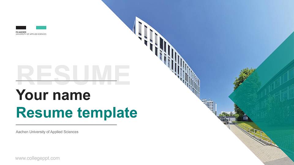 Aachen University of Applied Sciences Resume PPT Template16:9 ratio PPT effect preview image