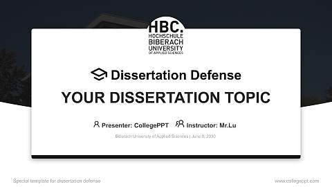 Biberach University of Applied Sciences Graduation Thesis Defense PPT Template