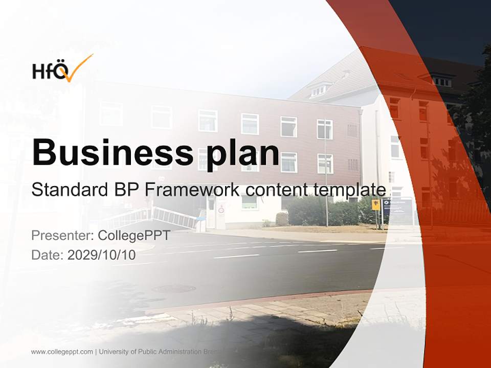 University of Public Administration Bremen Competition/Entrepreneurship Contest PPT Template4:3 ratio PPT effect preview image9