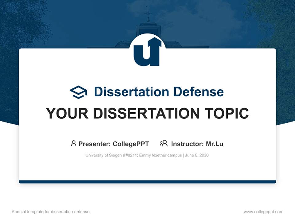 University of Siegen – Emmy Noether campus Graduation Thesis Defense PPT Template4:3 ratio PPT effect preview image7