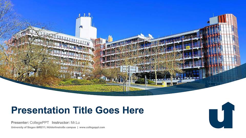 University of Siegen – Hölderlinstraße campus Course/Courseware Creation PPT Template16:9 ratio PPT effect preview image