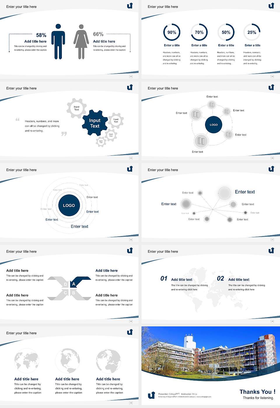 University of Siegen – Hölderlinstraße campus Course/Courseware Creation PPT Template16:9 ratio PPT effect preview image4