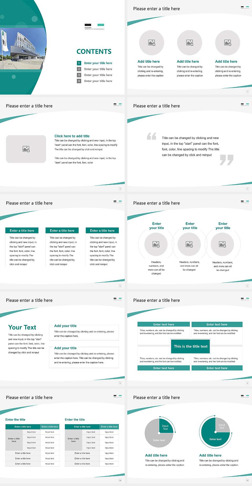 Aachen University of Applied Sciences Course/Courseware Creation PPT Template4:3 ratio PPT effect preview image2
