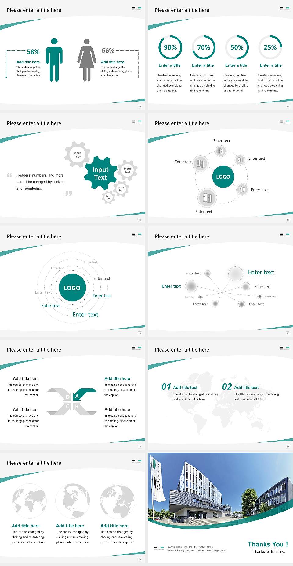 Aachen University of Applied Sciences Course/Courseware Creation PPT Template4:3 ratio PPT effect preview image4