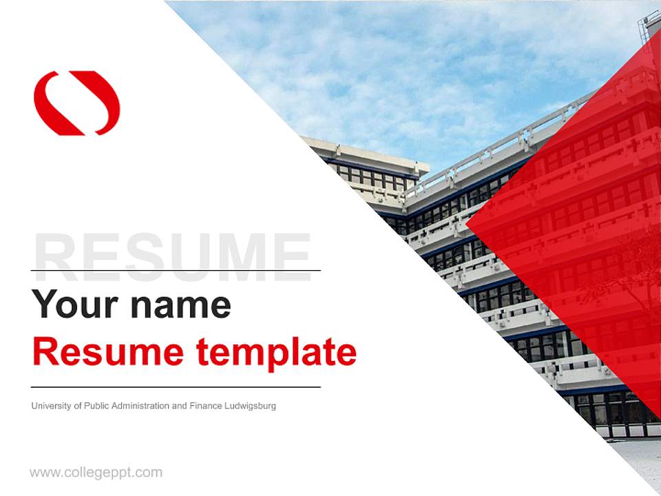 University of Public Administration and Finance Ludwigsburg Resume PPT Template4:3 ratio PPT effect preview image5