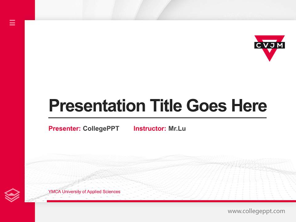 YMCA University of Applied Sciences Thesis Proposal/Graduation Defense PPT Template4:3 ratio PPT effect preview image5