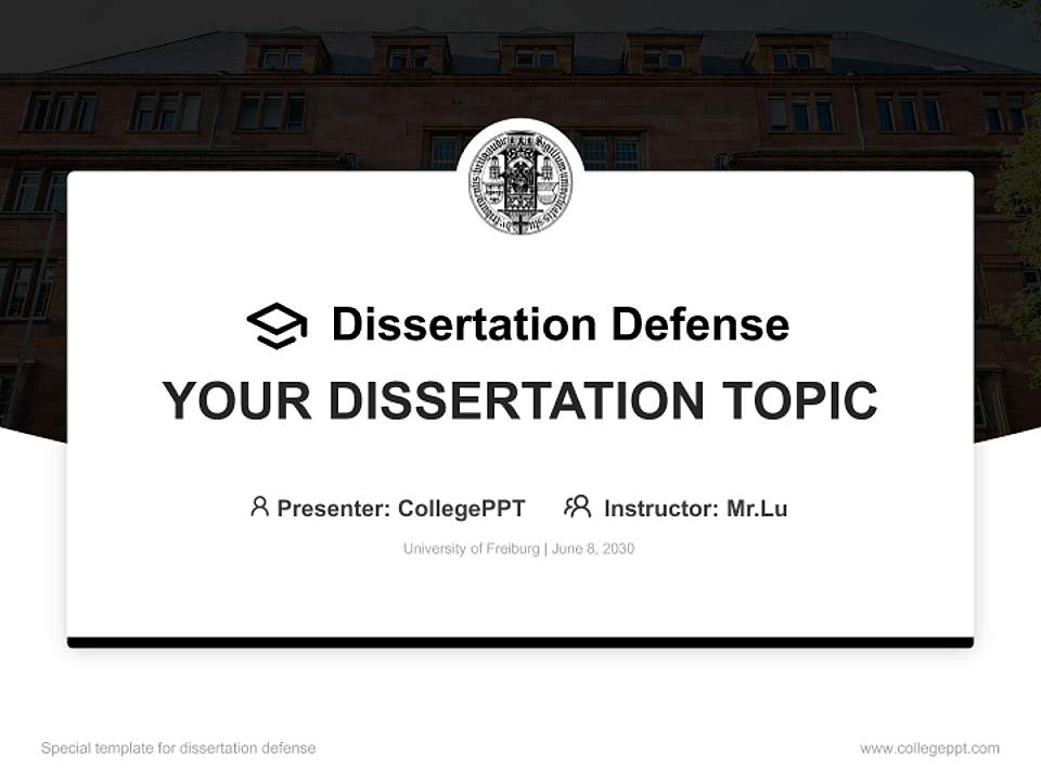 University of Freiburg Graduation Thesis Defense PPT Template4:3 ratio PPT effect preview image7