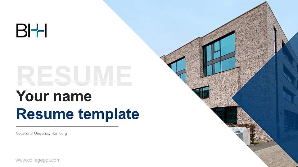 Vocational University Hamburg Resume PPT Template16:9 ratio PPT effect preview image