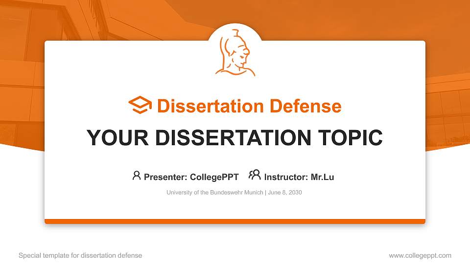 University of the Bundeswehr Munich Graduation Thesis Defense PPT Template16:9 ratio PPT effect preview image