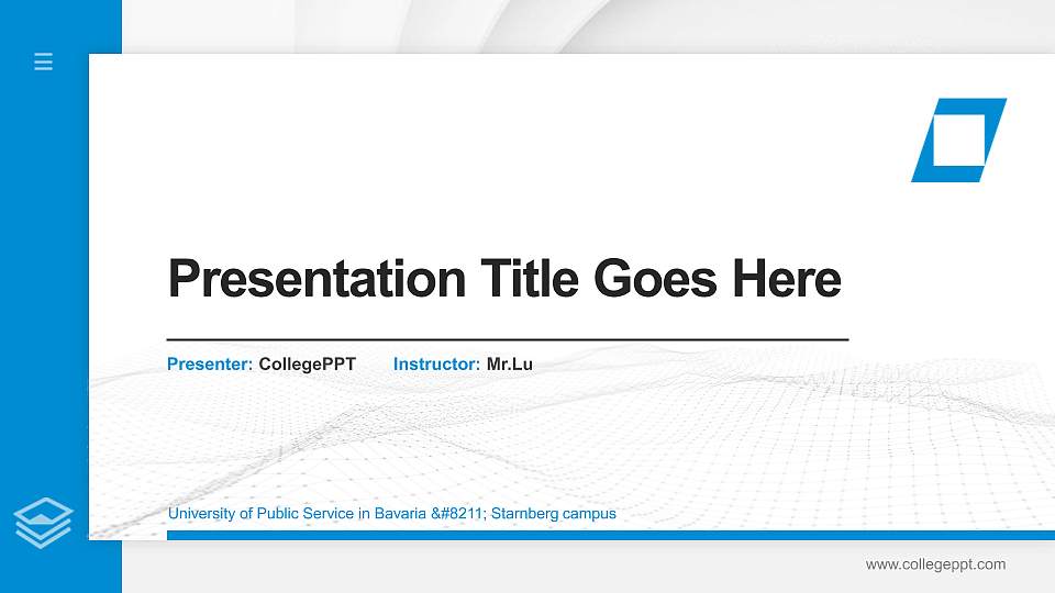 University of Public Service in Bavaria – Starnberg campus Thesis Proposal/Graduation Defense PPT Template16:9 ratio PPT effect preview image