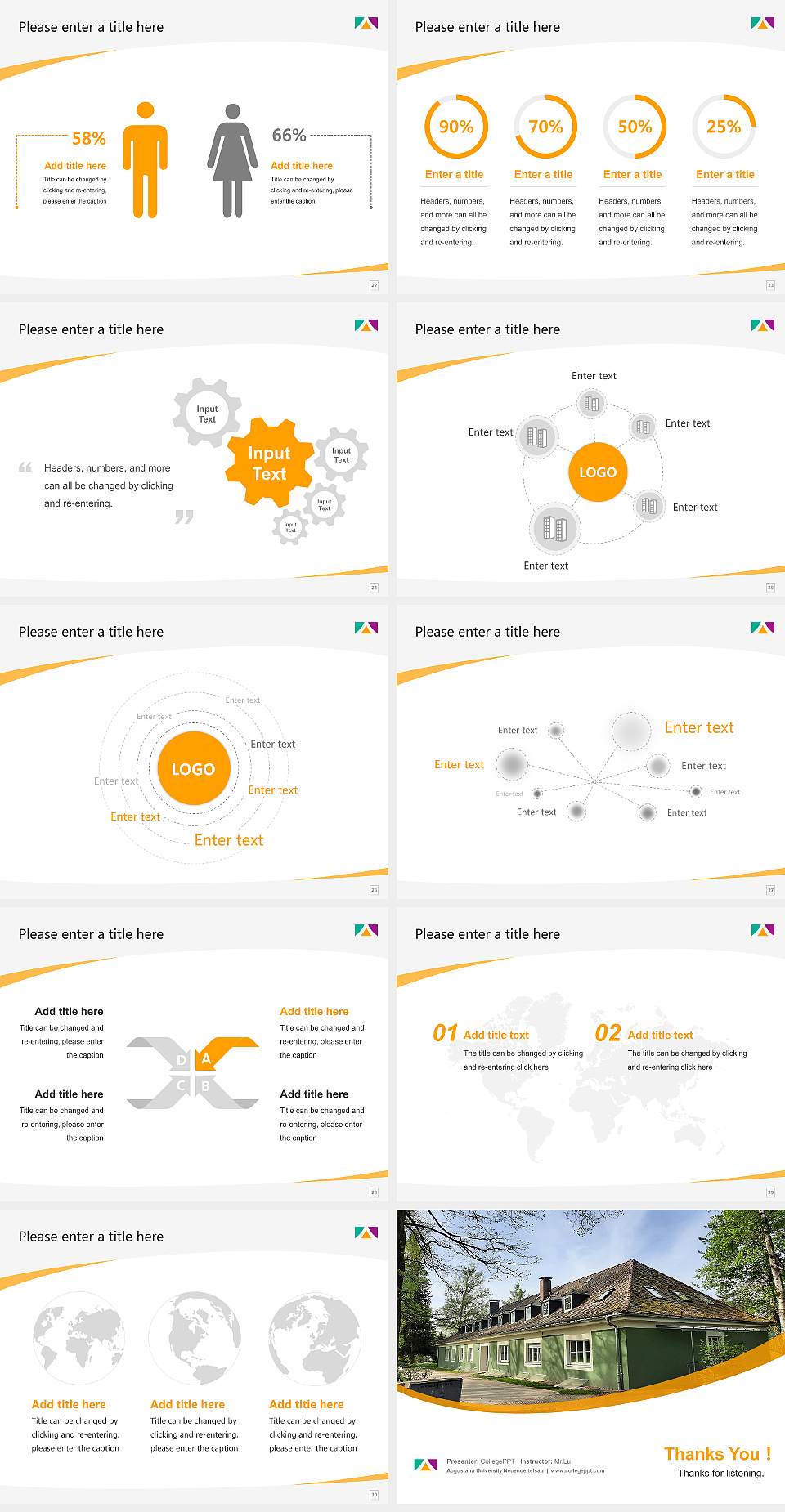 Augustana University Neuendettelsau Course/Courseware Creation PPT Template4:3 ratio PPT effect preview image4