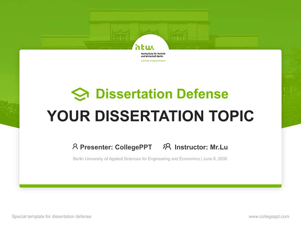 Berlin University of Applied Sciences for Engineering and Economics Graduation Thesis Defense PPT Template4:3 ratio PPT effect preview image7