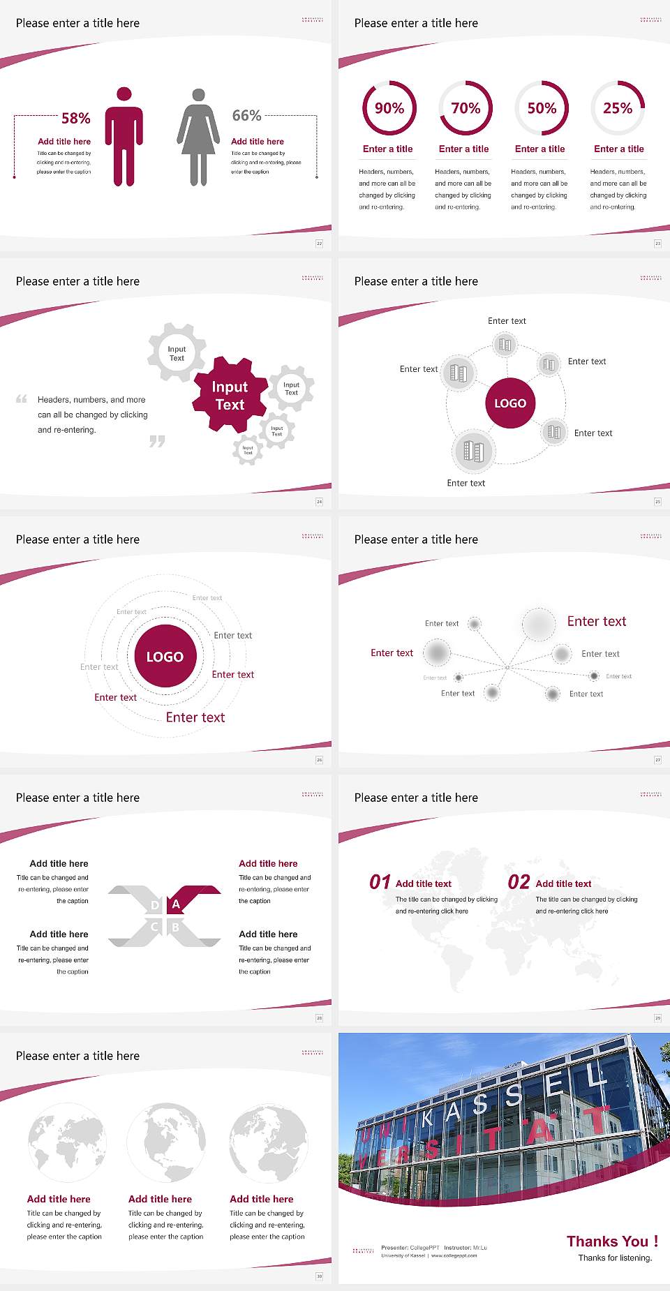 University of Kassel Course/Courseware Creation PPT Template4:3 ratio PPT effect preview image4