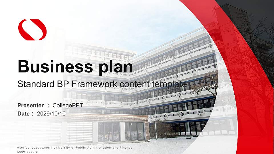 University of Public Administration and Finance Ludwigsburg Competition/Entrepreneurship Contest PPT Template16:9 ratio PPT effect preview image