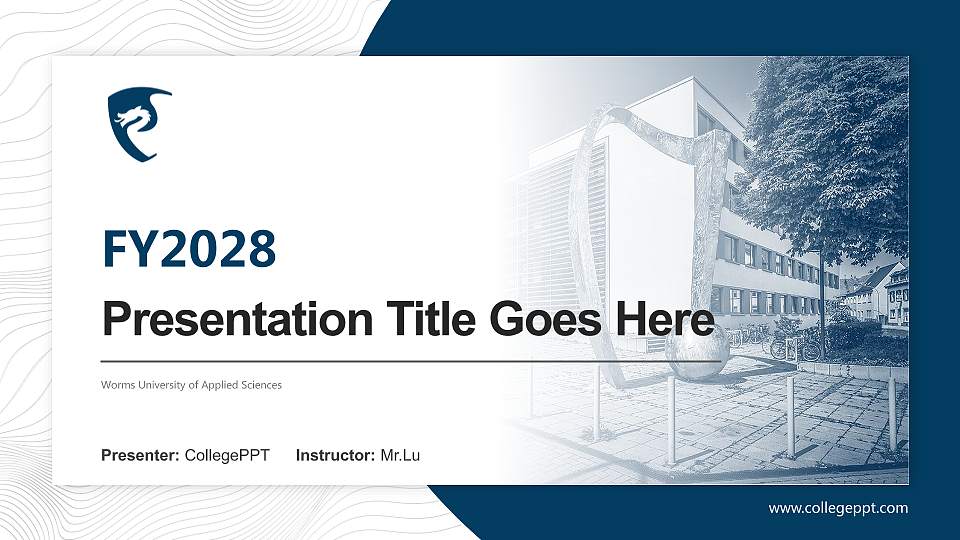 Worms University of Applied Sciences Academic Presentation/Research Findings Report PPT Template16:9 ratio PPT effect preview image