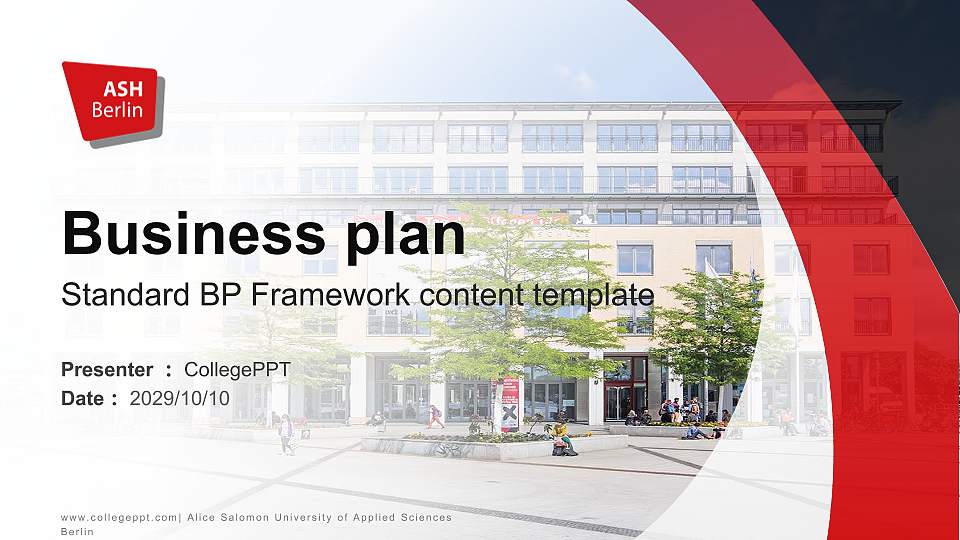 Alice Salomon University of Applied Sciences Berlin Competition/Entrepreneurship Contest PPT Template16:9 ratio PPT effect preview image