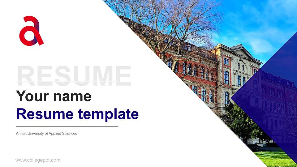 Anhalt University of Applied Sciences Resume PPT Template16:9 ratio PPT effect preview image