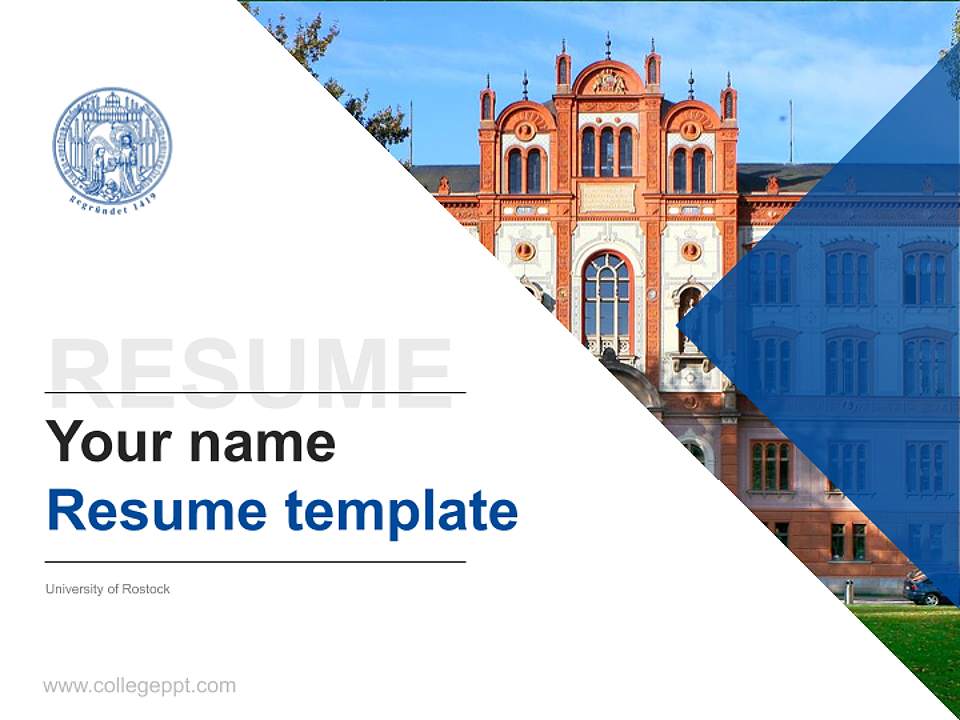 University of Rostock Resume PPT Template4:3 ratio PPT effect preview image5