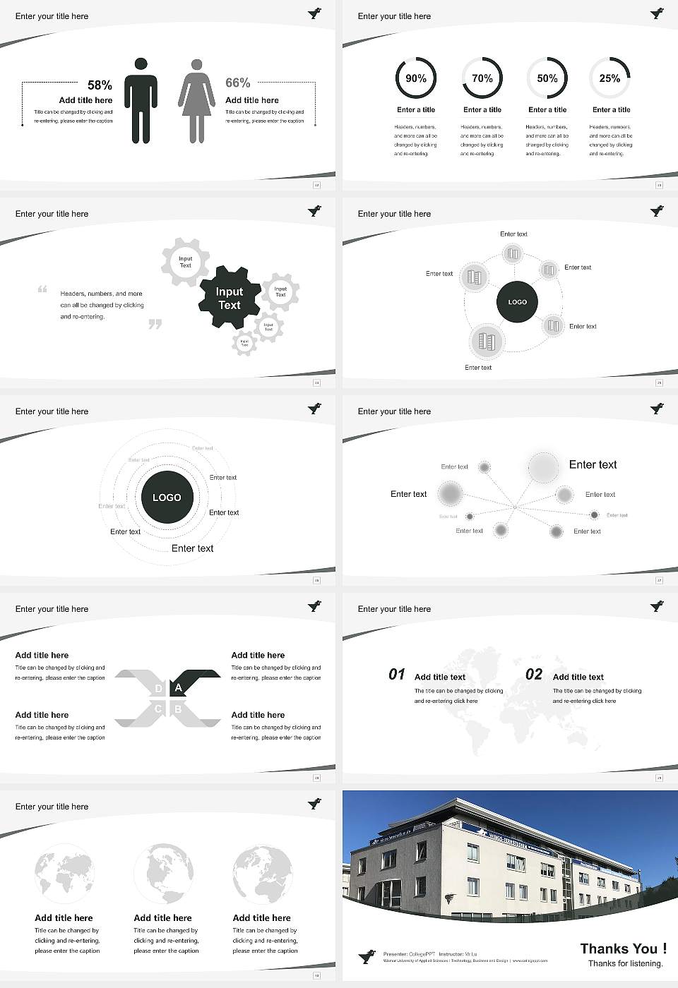 Wismar University of Applied Sciences：Technology, Business and Design Course/Courseware Creation PPT Template16:9 ratio PPT effect preview image4