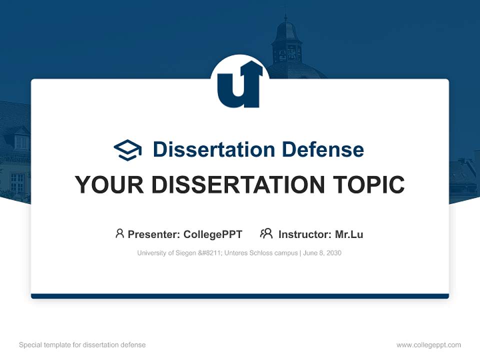 University of Siegen – Unteres Schloss campus Graduation Thesis Defense PPT Template4:3 ratio PPT effect preview image7