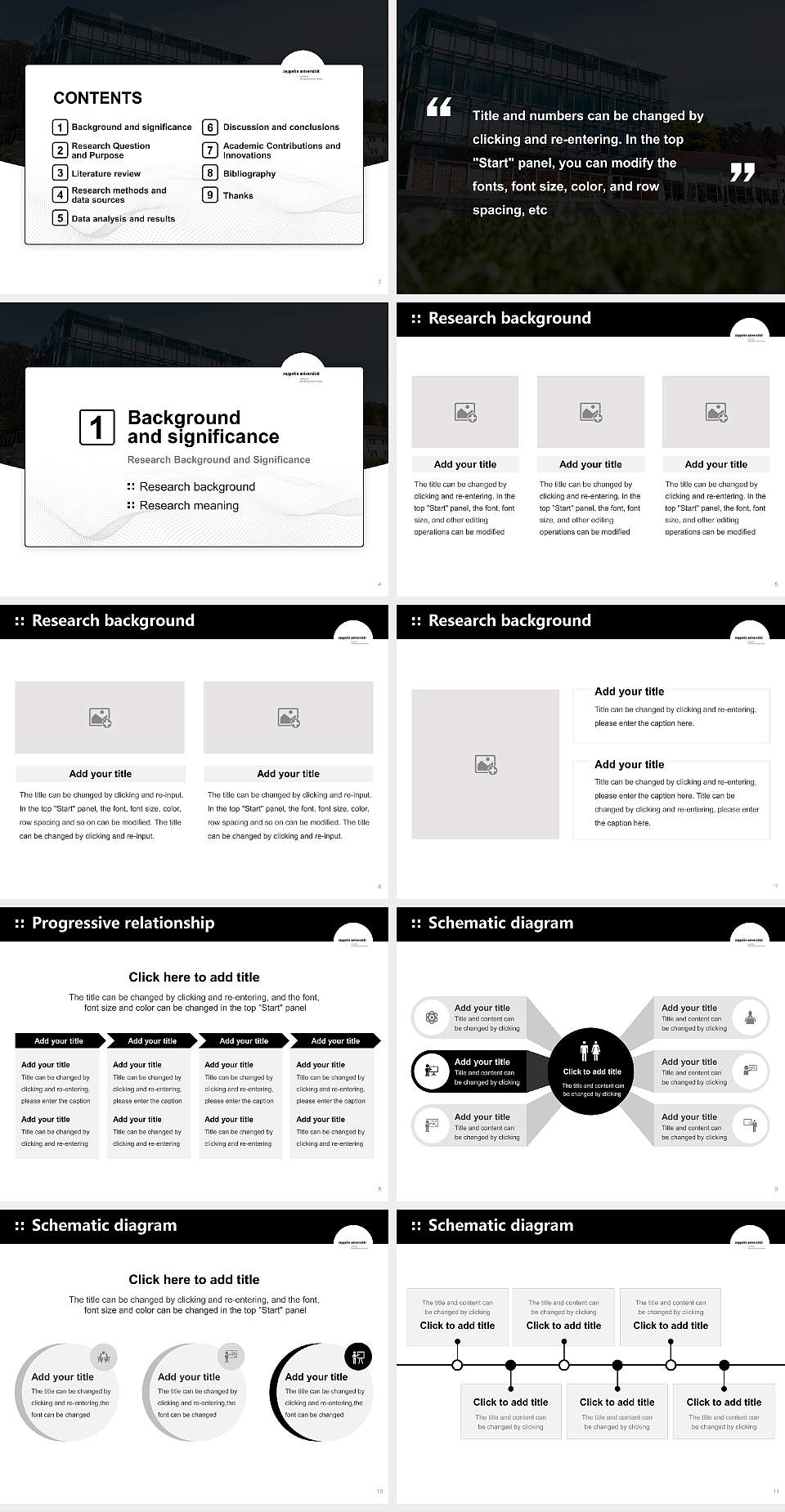 Zeppelin University – See campus Graduation Thesis Defense PPT Template4:3 ratio PPT effect preview image2