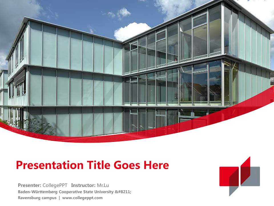 Baden-Württemberg Cooperative State University – Ravensburg campus Course/Courseware Creation PPT Template4:3 ratio PPT effect preview image5