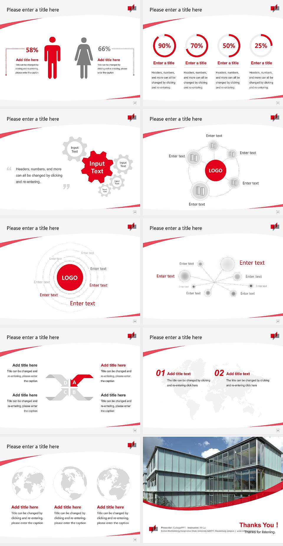 Baden-Württemberg Cooperative State University – Ravensburg campus Course/Courseware Creation PPT Template4:3 ratio PPT effect preview image4