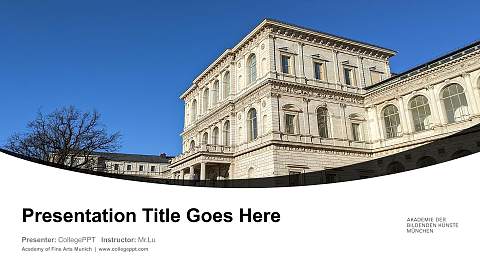 Academy of Fine Arts Munich Course/Courseware Creation PPT Template