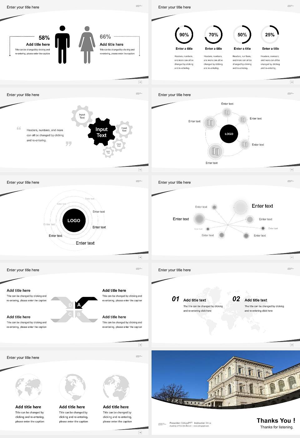 Academy of Fine Arts Munich Course/Courseware Creation PPT Template16:9 ratio PPT effect preview image4