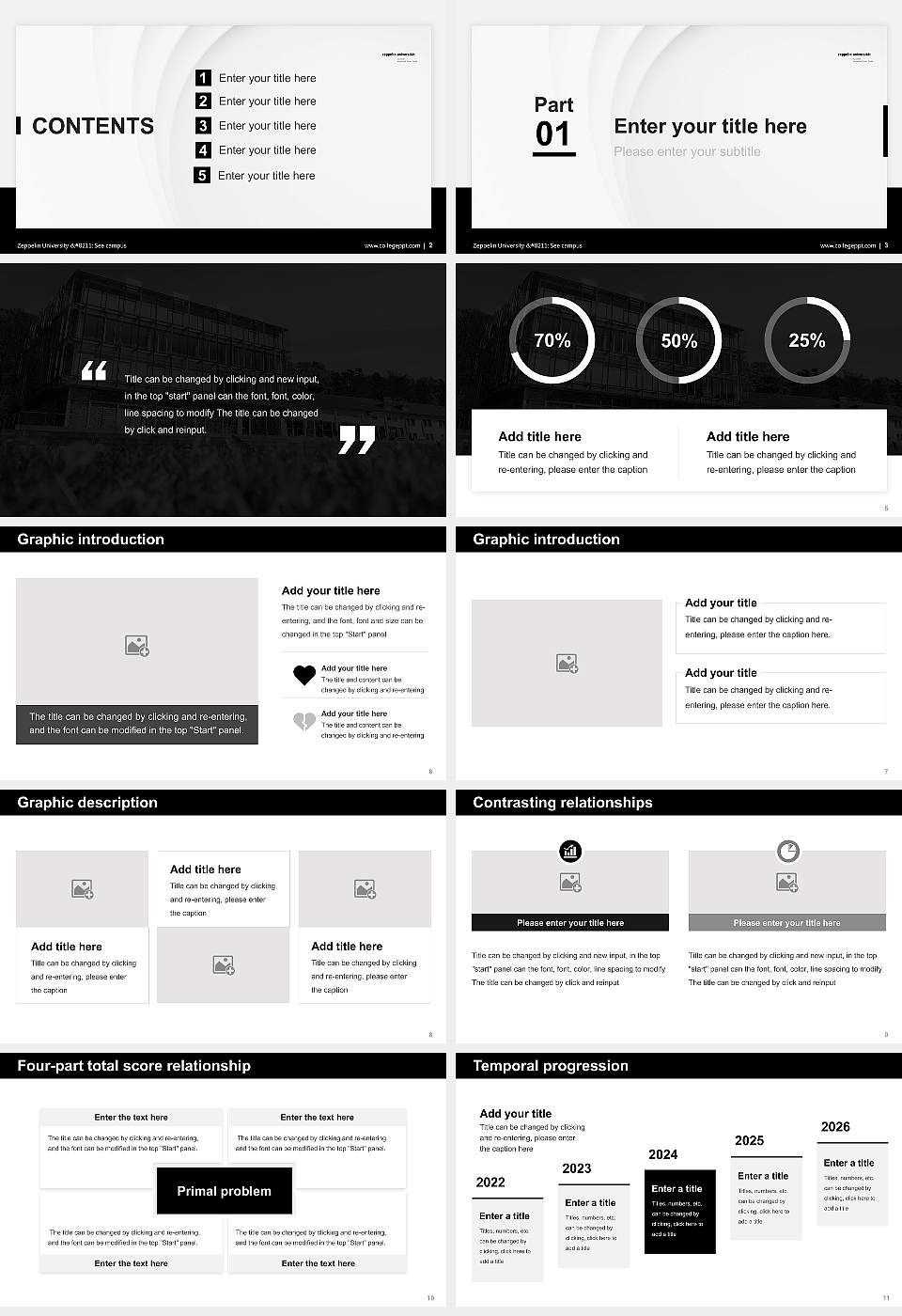 Zeppelin University – See campus Thesis Proposal/Graduation Defense PPT Template16:9 ratio PPT effect preview image2