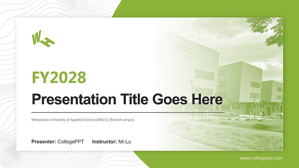Westphalian University of Applied Sciences – Bocholt campus Academic Presentation/Research Findings Report PPT Template16:9 ratio PPT effect preview image1