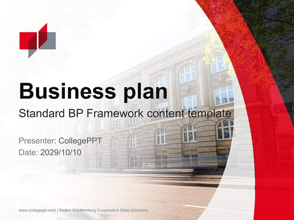Baden-Württemberg Cooperative State University Competition/Entrepreneurship Contest PPT Template4:3 ratio PPT effect preview image9
