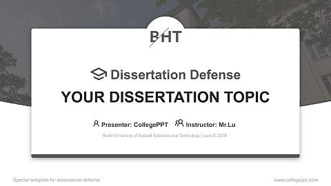 Berlin University of Applied Sciences and Technology Graduation Thesis Defense PPT Template