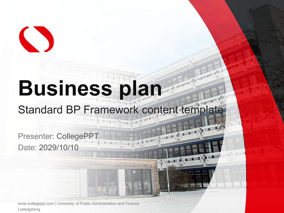 University of Public Administration and Finance Ludwigsburg Competition/Entrepreneurship Contest PPT Template4:3 ratio PPT effect preview image9