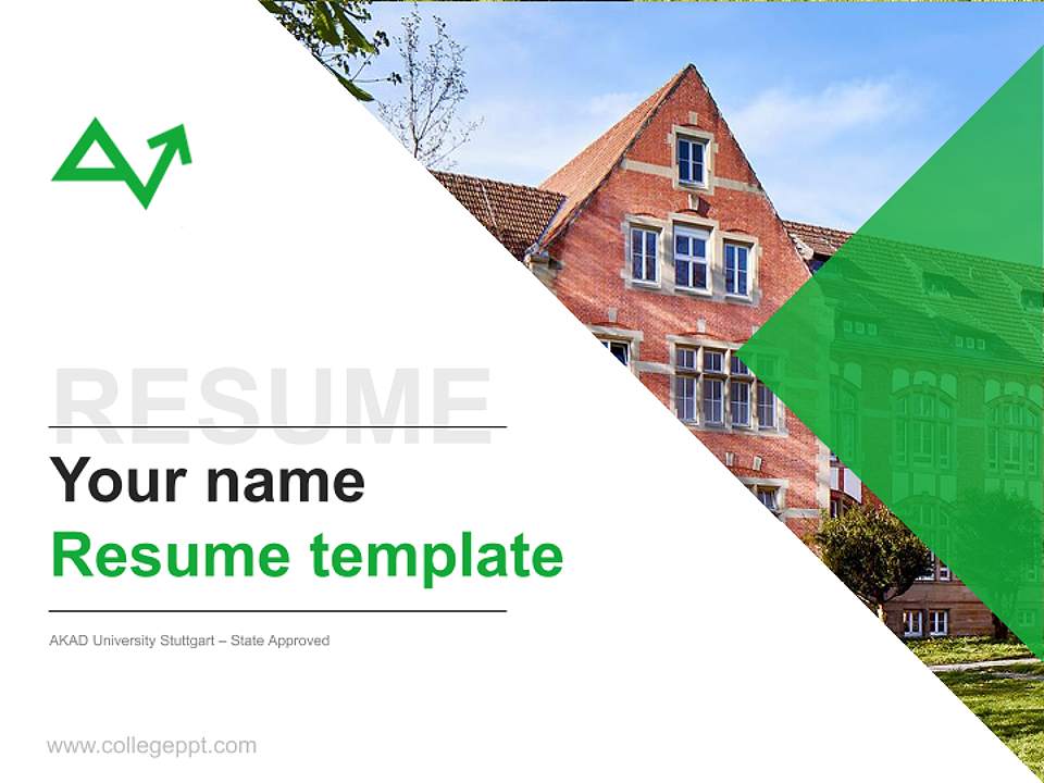 AKAD University Stuttgart – State Approved Resume PPT Template4:3 ratio PPT effect preview image5