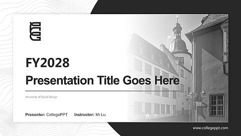 University of Social Design Academic Presentation/Research Findings Report PPT Template
