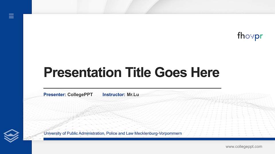 University of Public Administration, Police and Law Mecklenburg-Vorpommern Thesis Proposal/Graduation Defense PPT Template16:9 ratio PPT effect preview image