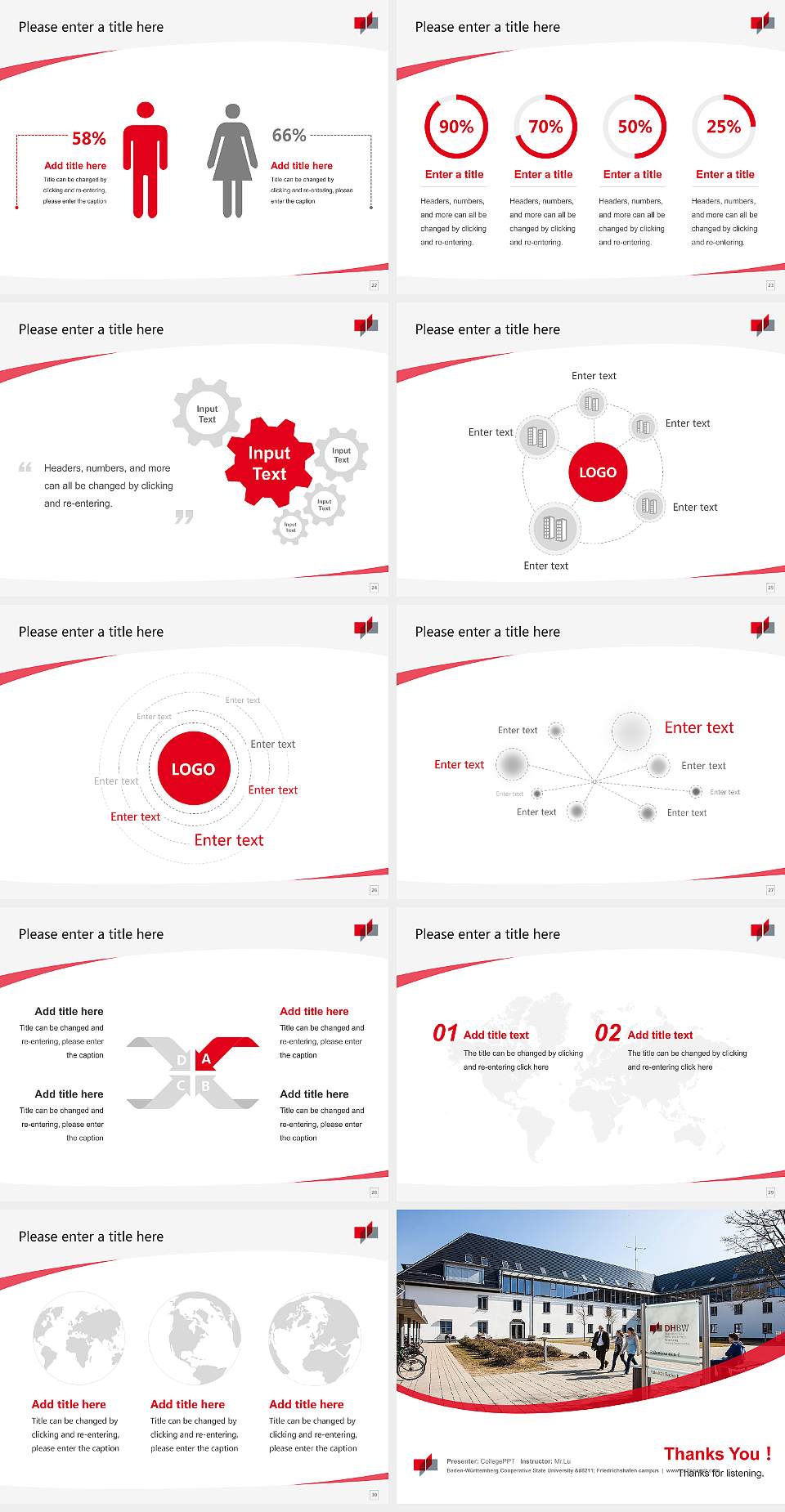 Baden-Württemberg Cooperative State University – Friedrichshafen campus Course/Courseware Creation PPT Template4:3 ratio PPT effect preview image4