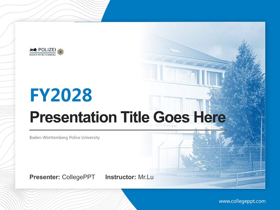 Baden-Württemberg Police University Academic Presentation/Research Findings Report PPT Template4:3 ratio PPT effect preview image5