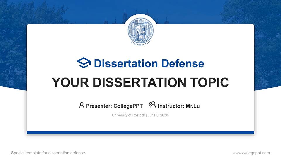 University of Rostock Graduation Thesis Defense PPT Template16:9 ratio PPT effect preview image