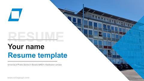 University of Public Service in Bavaria – Kaufbeuren campus Resume PPT Template