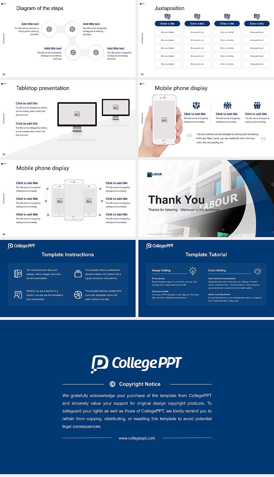 University of Labour Competition/Entrepreneurship Contest PPT Template16:9 ratio PPT effect preview image9