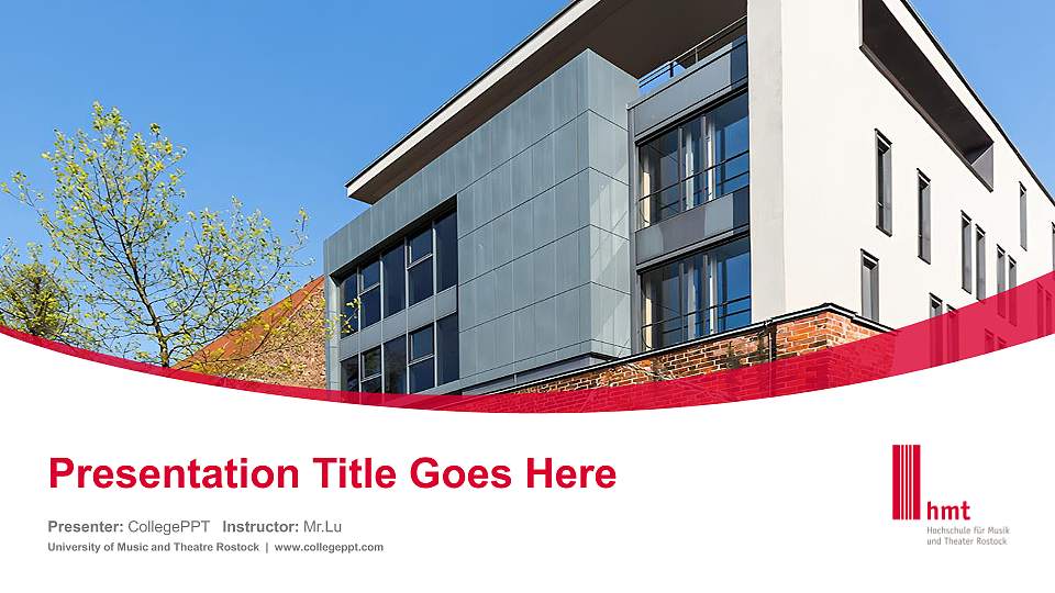 University of Music and Theatre Rostock Course/Courseware Creation PPT Template16:9 ratio PPT effect preview image